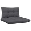 vidaXL Garden Middle Sofa Grey Solid pine wood, fabric (100% polyester)
