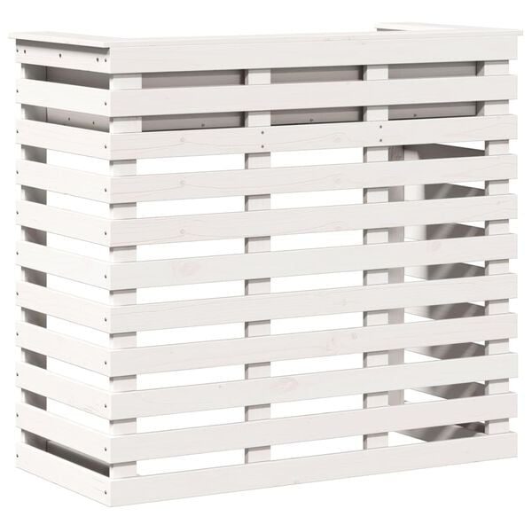 vidaXL Outdoor Bar Table White Solid Pine Wood Medium Outdoor Bar Table