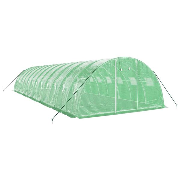 vidaXL Greenhouse Green PE (polyethylene), galvanized steel Large