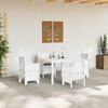 vidaXL Garden Dining Set 5 pcs White Polt rattan