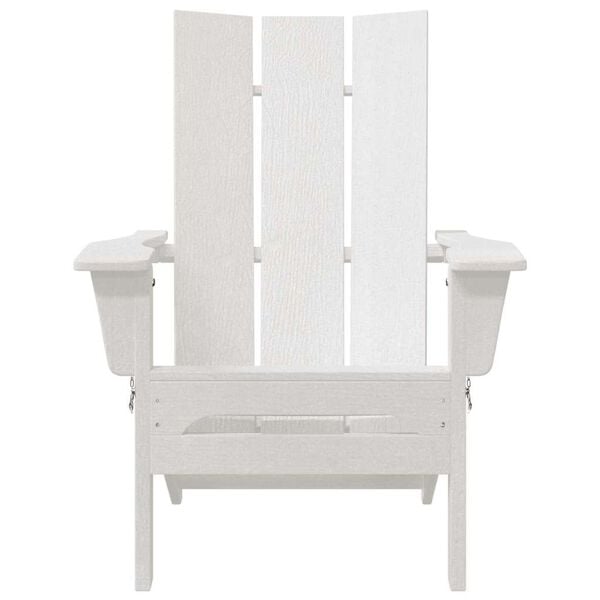 vidaXL Folding Adirondack Chair White 31.69 x 29.33 x 36.22 in HDPE
