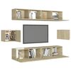 vidaXL TV Cabinet Set Set of 6 Sonoma Oak Engineered Wood Medium