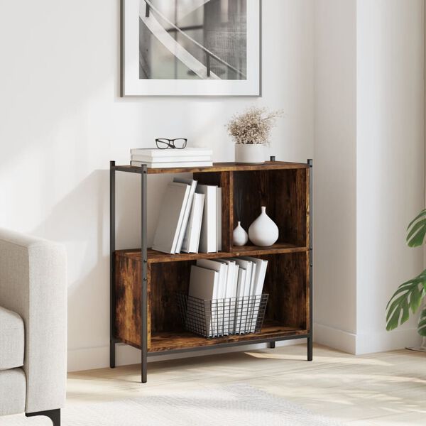 vidaXL Bookcase Smoked Oak Engineered Wood Medium Bookcase Rectangular