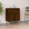 vidaXL Sideboard Brown Oak Engineered Wood, Solid Eucalyptus Wood Medium