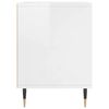 vidaXL Bedside Cabinet High gloss white Engineered wood, Metal Medium