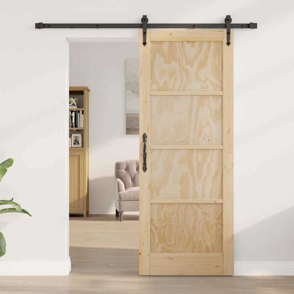 vidaXL Sliding Door ORKDAL Brown 30.71 x 79.53 in Solid Pine Wood
