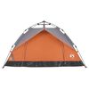 vidaXL Camping Tent Dome 2-Person Gray and Orange Quick Release