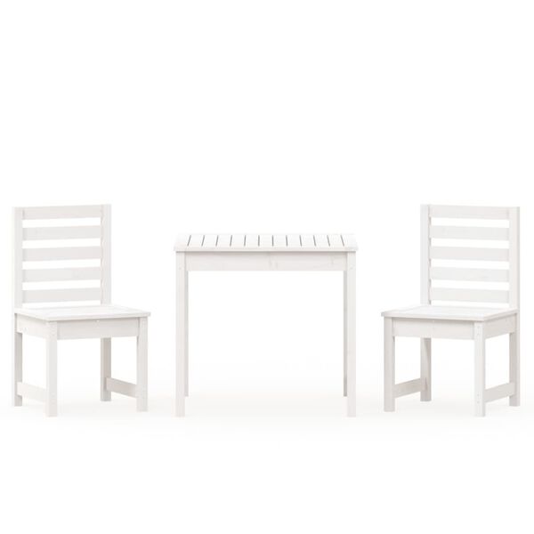 vidaXL Garden Bistro Set White Solid pine wood Durable Bistro Set
