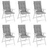 vidaXL Highback Chair Cushion Set of 6 Grey Fabric (100% polyester)
