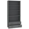 vidaXL Highboard Set of 2 Dark Grey Solid Pinewood, MDF