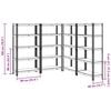vidaXL 5-Layer Storage Shelves 4 pcs Blue Steel&Engineered Wood