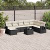 vidaXL Garden Sofa Set Black and Cream White