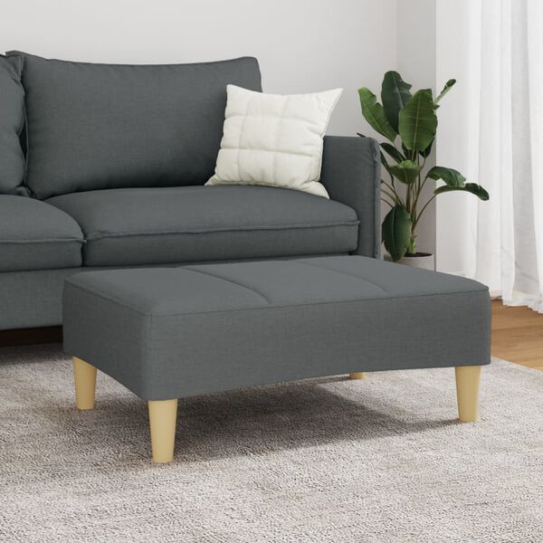 vidaXL Footstool Dark gray Polyester, plywood, plastic, foam