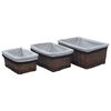 vidaXL Nesting Basket Set Brown Willow Small, Medium, Large Stackable