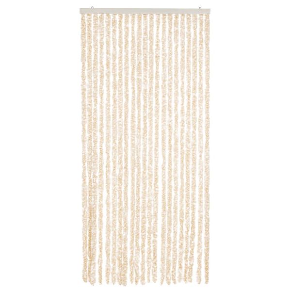 vidaXL Fly Curtain Beige and White 35.4x78.7" Chenille