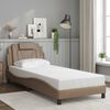 vidaXL Bed Frame "Viana" without Mattress Cappuccino 35.4"x74.8" Faux Leather