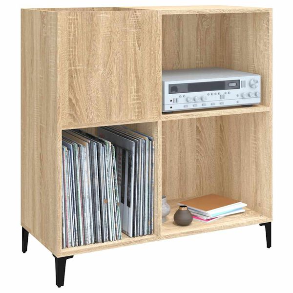 vidaXL Record Cabinet Sonoma oak Engineered wood, metal