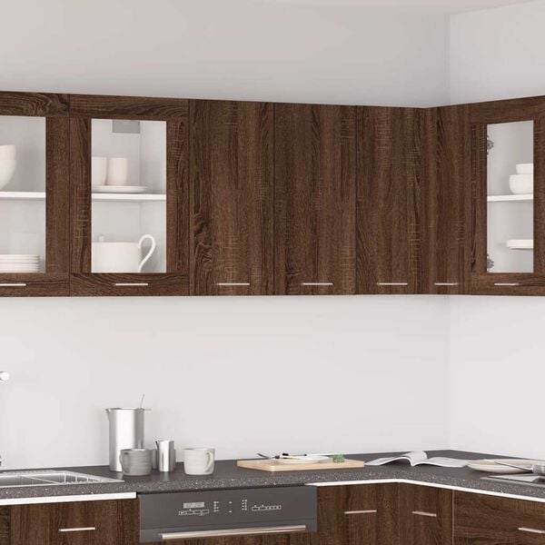 vidaXL Hanging Cabinet Brown Oak Engineered Wood Medium Hanging Cabinet