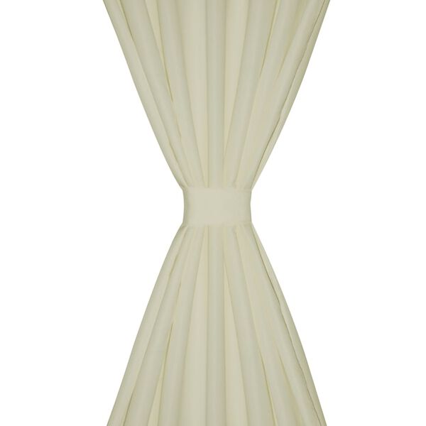 vidaXL 2 pcs Cream Micro-Satin Curtains with Loops 55.1 x 68.9"