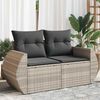 vidaXL Garden Sofa Light gray sofa with dark gray cushions