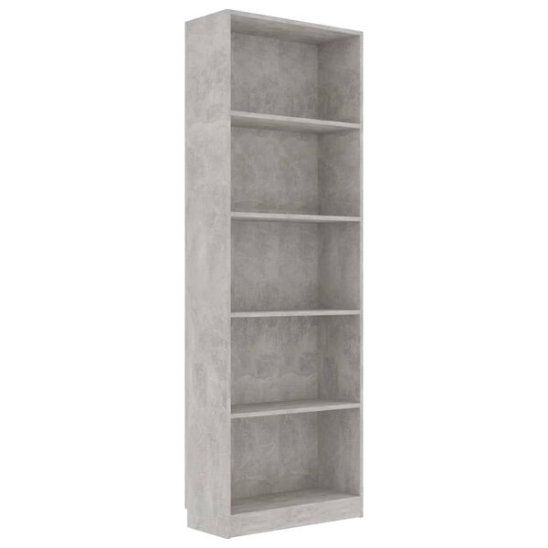 vidaXL Book Cabinet Concrete Grey Engineered Wood Tall Book Cabinet