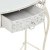 vidaXL Side Table White Metal Frame 32.3x15.4x29.9in Decorative Inlays