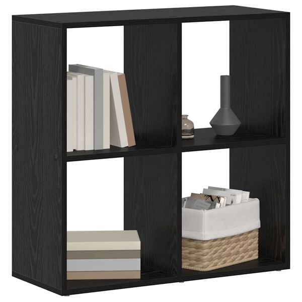 vidaXL Book Cabinet Black Oak 27.36 x 11.42 x 27.36 in Engineered Wood
