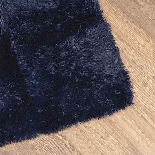 vidaXL Shaggy Rug Navy 100% Polyester 31.5 x 59 in Non-slip Shaggy Rug