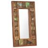 vidaXL Mirror Mixed Color Solid Reclaimed Wood, Glass Medium