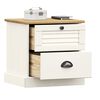 vidaXL Bedside Cabinet White Solid Pine Wood, Engineered Wood, Metal