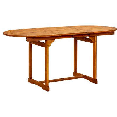 vidaXL Garden Dining Table (47.2"-66.9")x31.5"x29.5" Solid Acacia Wood