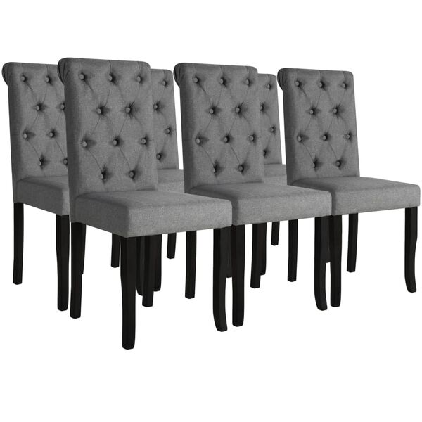vidaXL Dining Chair Set of 6 Dark Grey