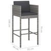 vidaXL Garden Bar Set Grey, Dark Grey