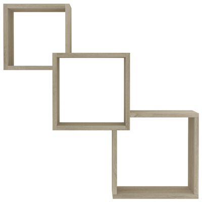 vidaXL Cube Wall Shelves Sonoma Oak 26.8"x5.9"x26.8" Engineered Wood