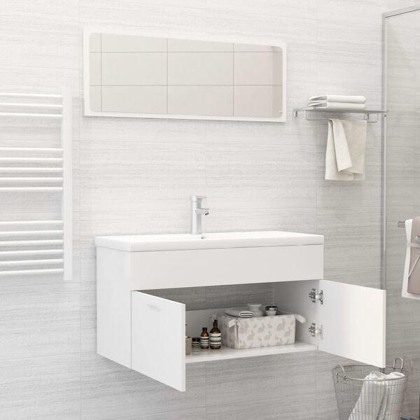 vidaXL Bathroom Furniture Set White Engineered wood Standard size
