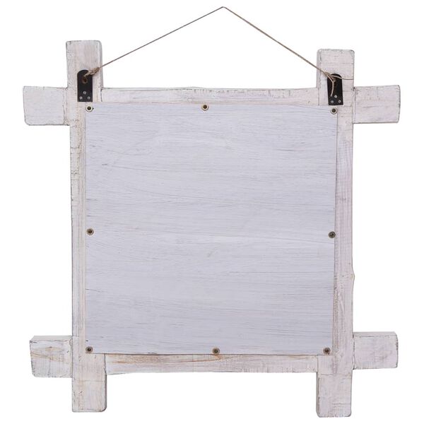vidaXL Mirror White Reclaimed wood, Glass 27.6 x 27.6 in
