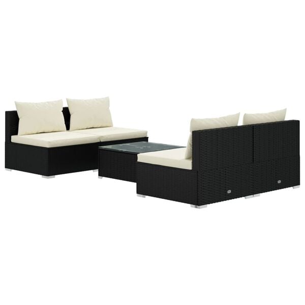 vidaXL Garden Lounge Set Black