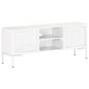 vidaXL TV Cabinet White Solid mango wood, powder-coated steel Medium