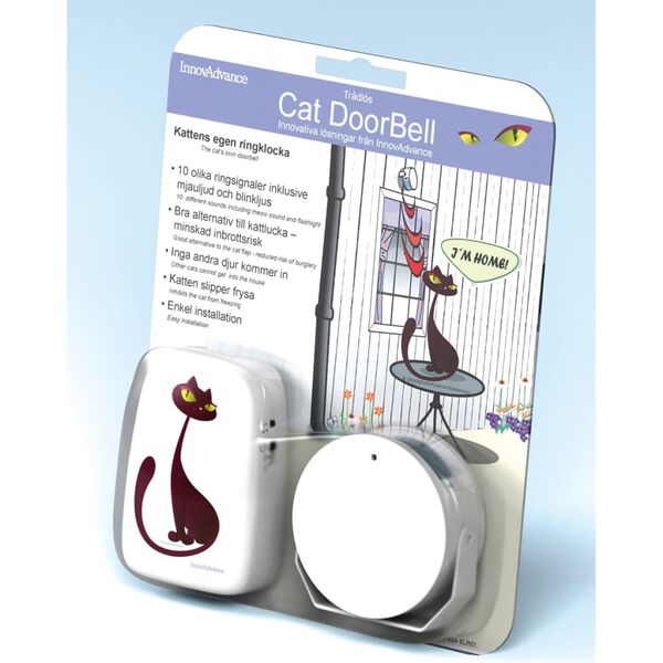 InnovAdvance Cat Doorbell White Plastic and Rubber Compact Portable
