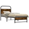 vidaXL Bed Frame Smoked Oak Steel and engineered wood Twin Size