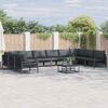 vidaXL Garden Sofa Set with Cushion 10 pcs Black Steel