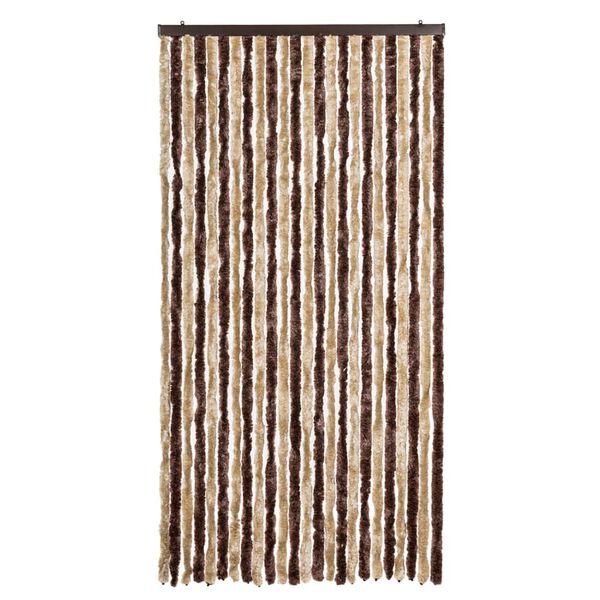 vidaXL Fly Curtain Beige and Light Brown 39.4x90.6" Chenille