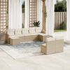 vidaXL Garden Sofa Set Beige PE rattan Large Modular Garden Sofa Set
