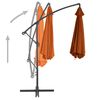 vidaXL Cantilever Garden Parasol Terracotta Polyester, Metal Large