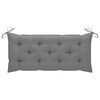 vidaXL Bench Natural wood with grey cushion