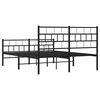 vidaXL Metal Bed Frame Black Powder-Coated Steel Full Metal Bed Frame