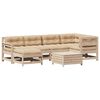 vidaXL 7 Piece Patio Lounge Set with Cushions Solid Wood Pine