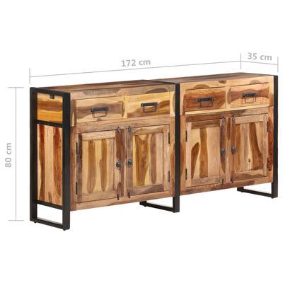 vidaXL Sideboard 67.7"x13.8"x31.5" Solid Acacia Wood with Honey Finish