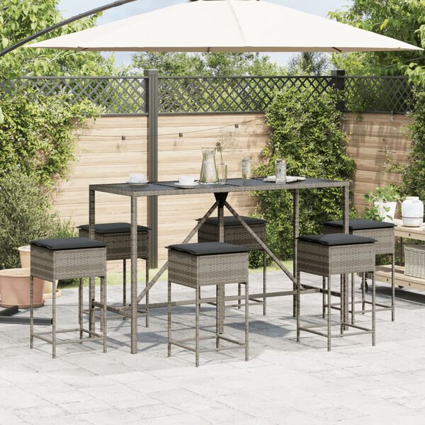 vidaXL Garden Bar Set Grey, Dark Grey, Black