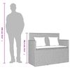 vidaXL Garden Bench Gray PE rattan 47.2 in Removable Covers